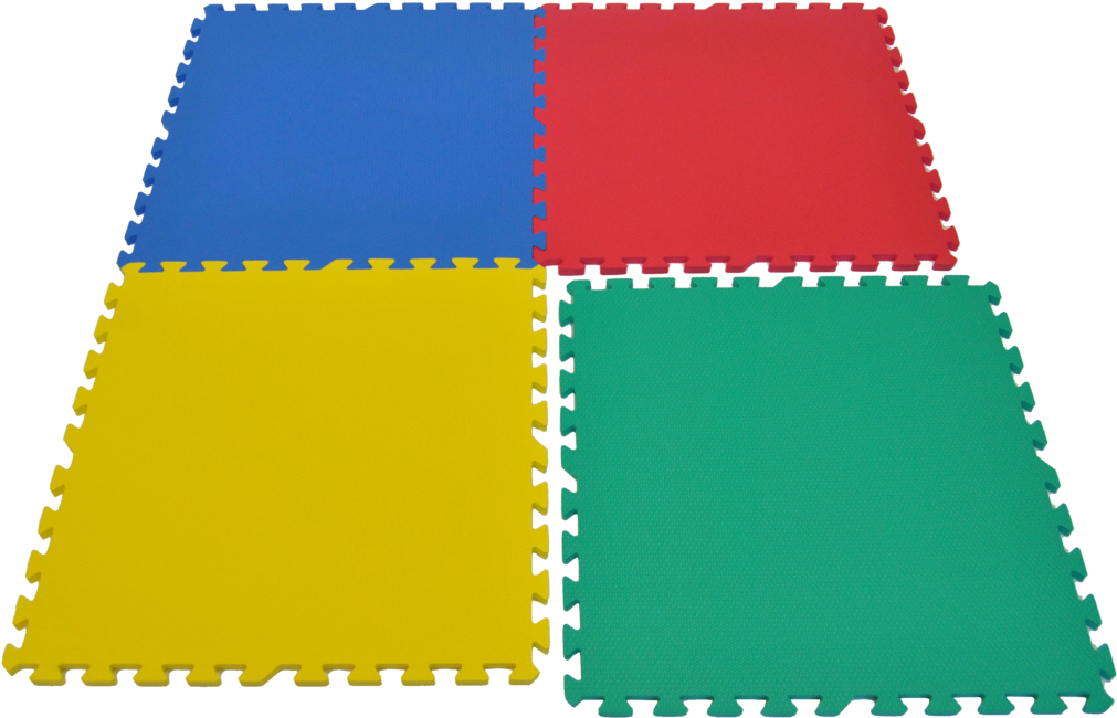 Non-toxic Large Rainbow Playmats - Clevr 96 Sq Ft Blue Eva Foam Floor Mat Interlocking (1024x1024), Png Download