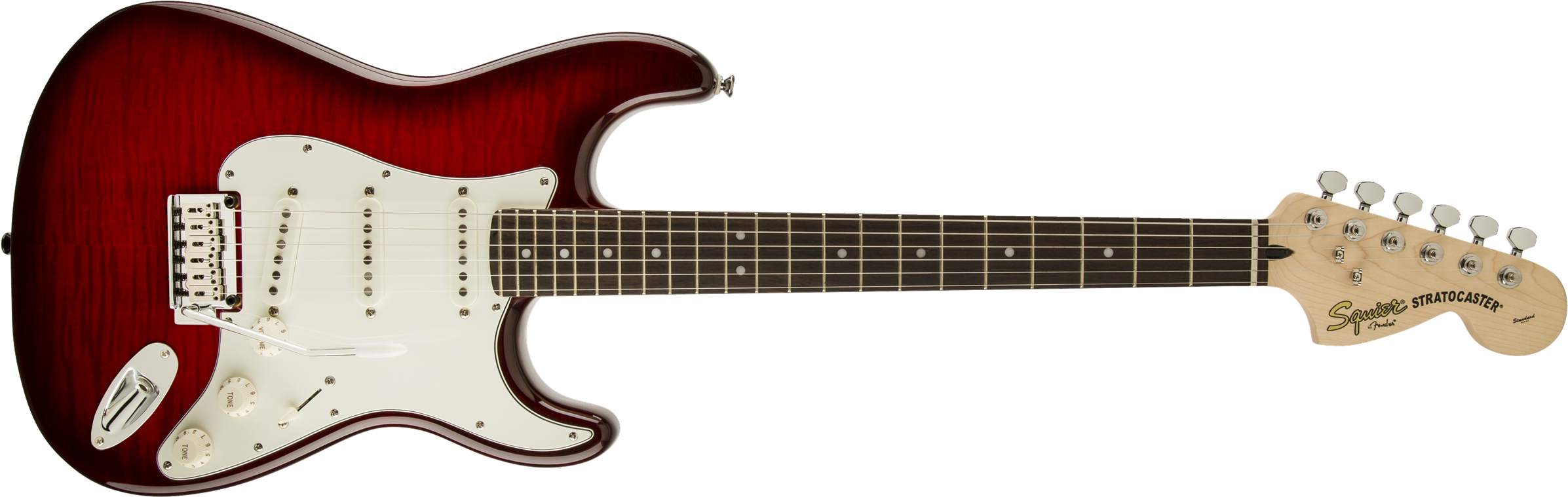 Squier® Standard Stratocaster® Fmt *ultima Unidad* - Fender Stratocaster Hss Candy Apple Red (2400x767), Png Download