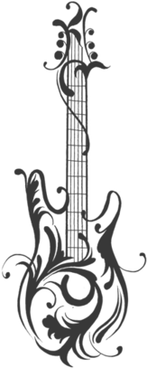 Our Floral Guitar Wall Decal Is Rocking For Any Music - Abstract Guitar (600x413), Png Download