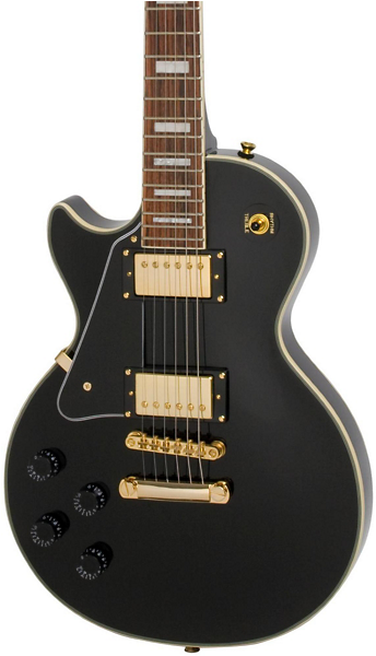 Epiphone Les Paul Custom Pro Left Handed Electric Guitar - Epiphone Les Paul Custom Pro Lh Ebony (463x599), Png Download
