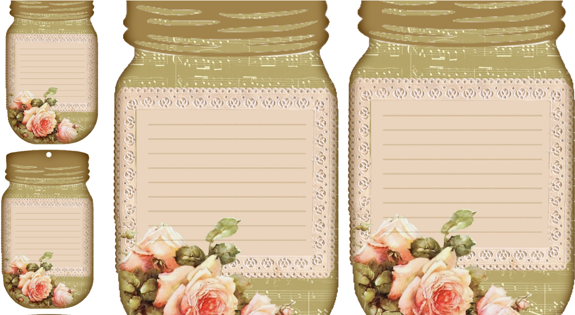 Rose Jar Tag By Glenda@glenda's World - Mason Jar Labels Png (1200x630), Png Download