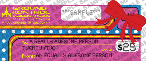 Ground Kontrol Gift Certificate - Gift (554x235), Png Download