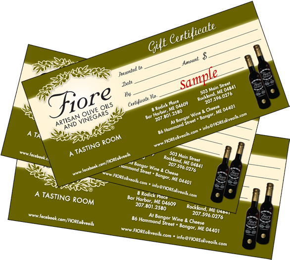 Download Gift Certificate Fiore Artisan Olive Oils & Vinegars Full