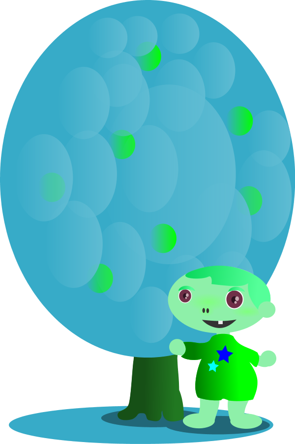 Red Fruit Tree With A Baby - Child (600x904), Png Download