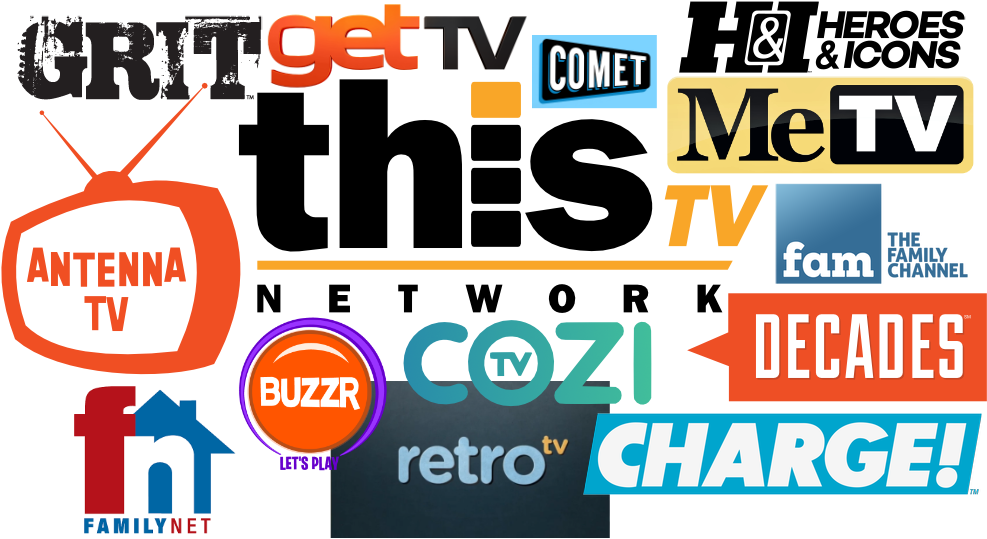 Us Over The Air Retro Television Networks - Me Tv Heroes And Icons Get Tv Buzzr (1000x549), Png Download