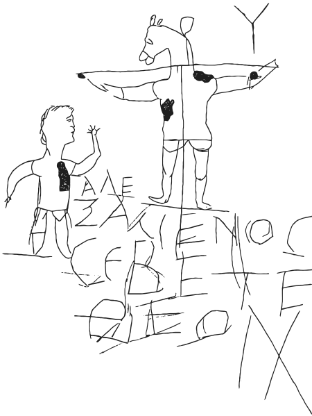 Anti-christian Graffiti - Alexamenos Worships His God (450x599), Png Download