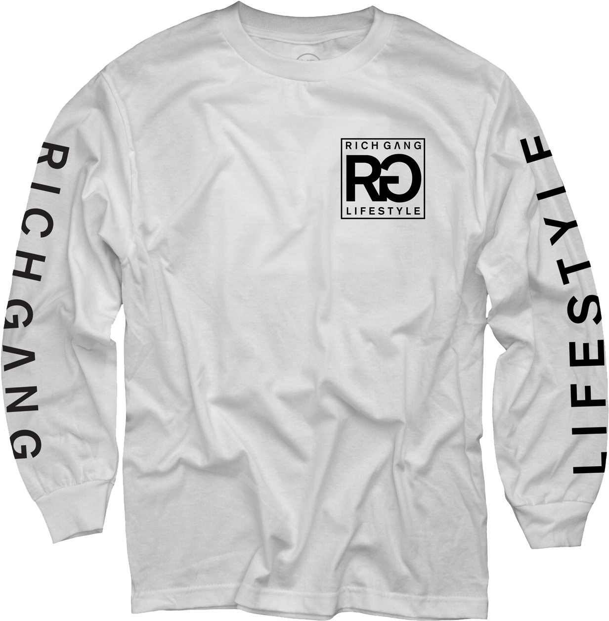 Rich Gang Life Style White Long Sleeve T-shirt - Rich Gang T Shirt (1600x1600), Png Download