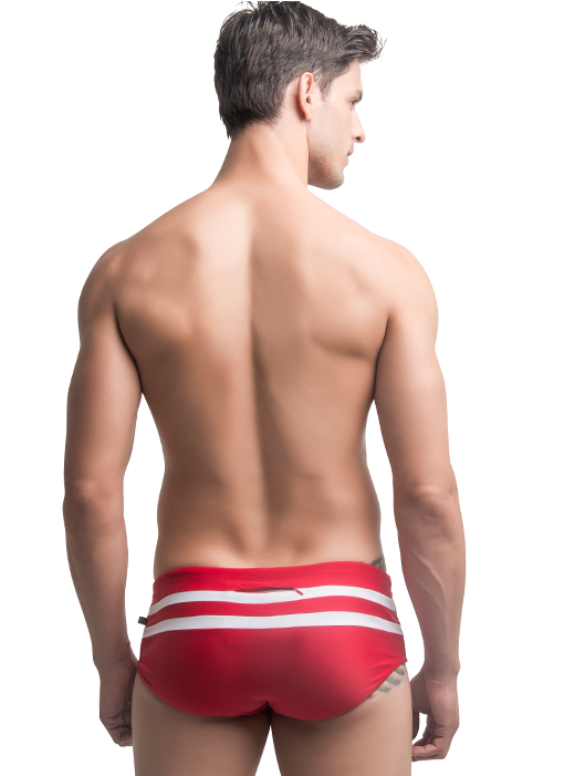Hamptons Black, White Or Red Striped Men's Swimming - Bottoms Out Men's Swim Board Shorts (700x700), Png Download