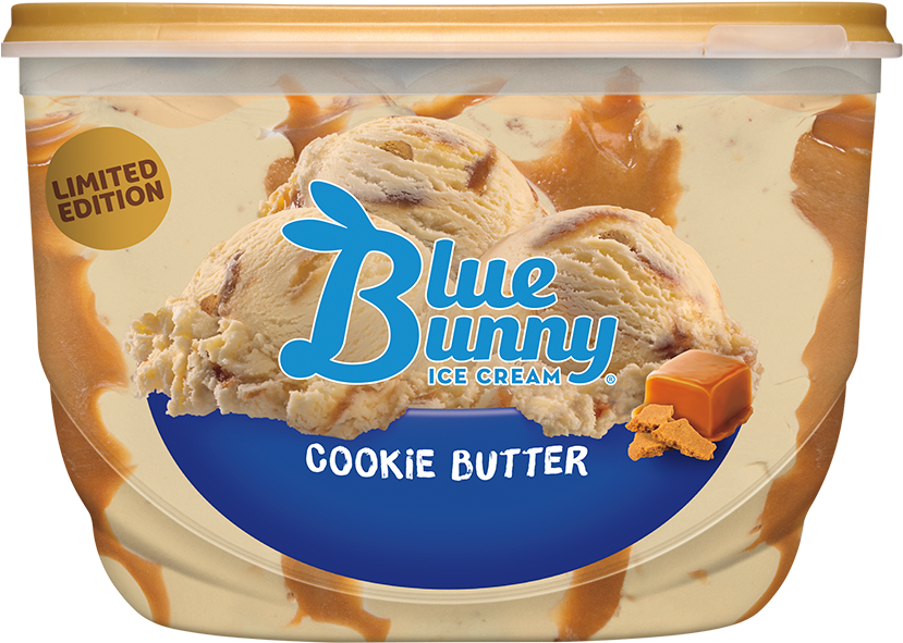 Blue Bunny Cookie Butter (832x600), Png Download