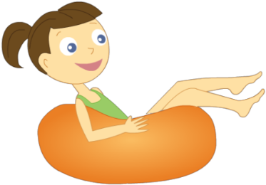 Girl Swimming - Cartoon (420x420), Png Download