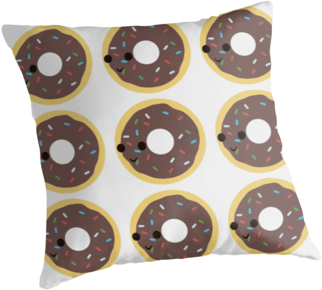 Cute Chocolate Glazed Donut Pattern By Eggtooth - Chocolate Glazed Donut Shower Curtain (875x875), Png Download