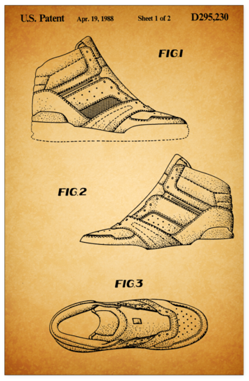 Basketball Shoes Patent Poster - Work Boots (600x600), Png Download