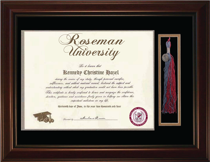 26 Am 465711 Roseman Frame 2 3/3/2017 - Roseman University Diploma Frame (720x720), Png Download
