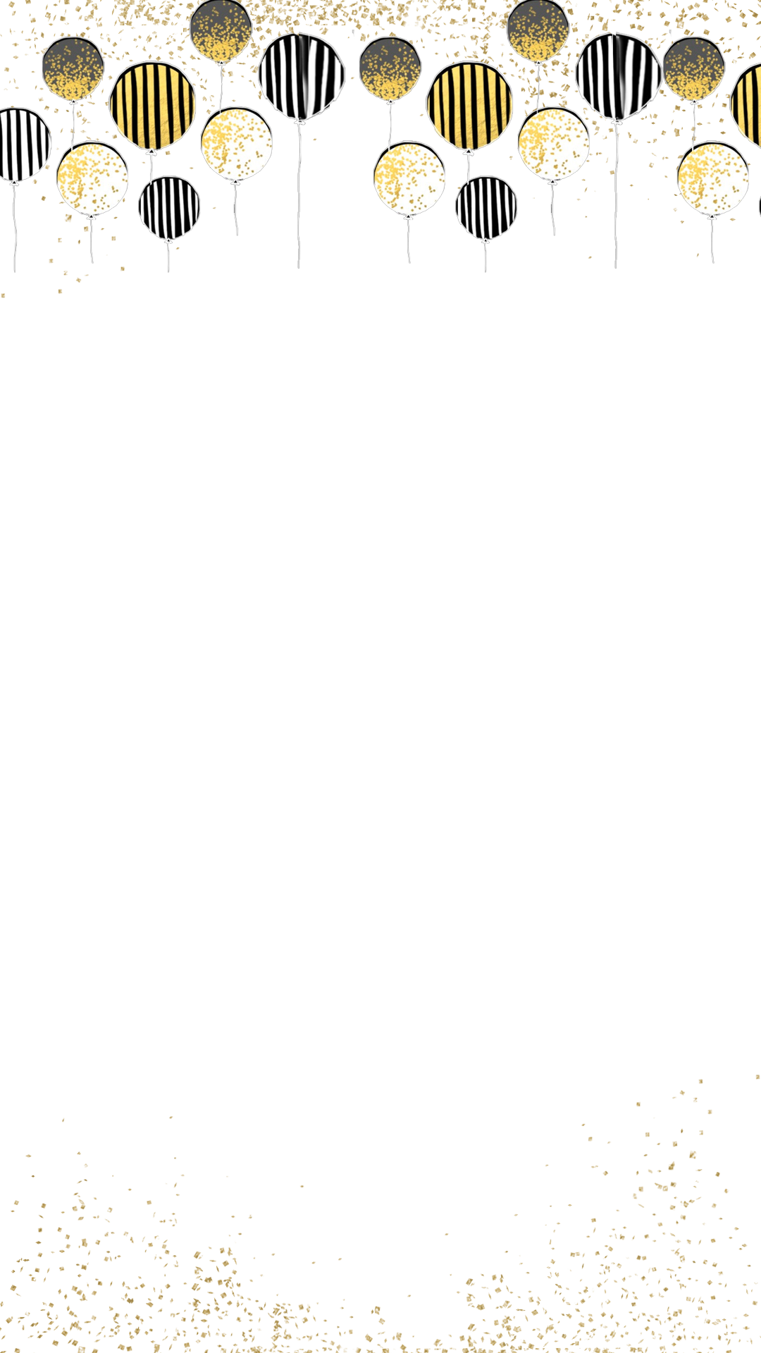 Gold And Black Balloons (1080x1920), Png Download