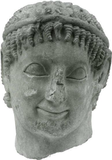 Marble Male Head, Probably From A Statue Of A Riding - Head Sculpture Png (430x600), Png Download