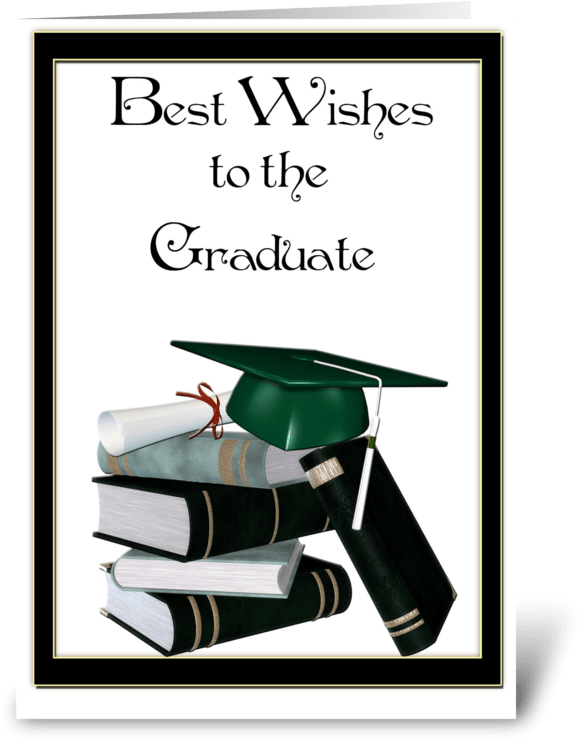 Graduate Books, Cap, Diploma Greeting Card - Graduate Congratulations Card (700x792), Png Download