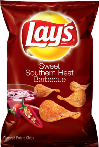Lay's Southern Heat Barbecue Potato Chips - Sweet Southern Heat Barbecue Lays (334x483), Png Download