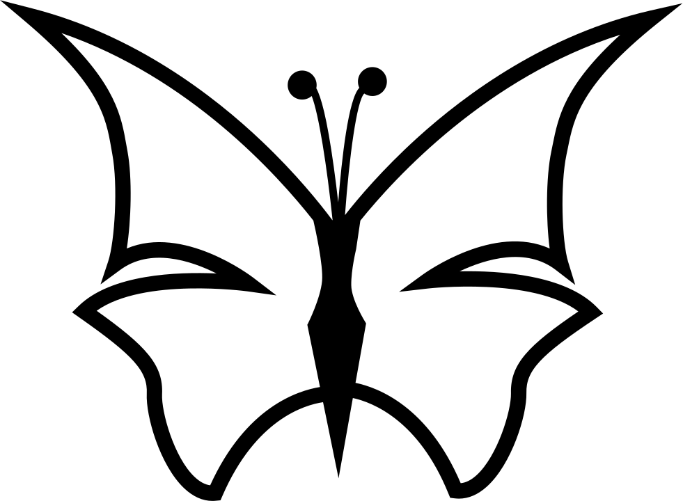 Sharpen Butterfly Outline Shape - Contorno De Una Mariposa (981x720), Png Download
