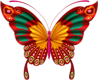 Butterfly Images - Png Red Butterfly Wings (447x362), Png Download