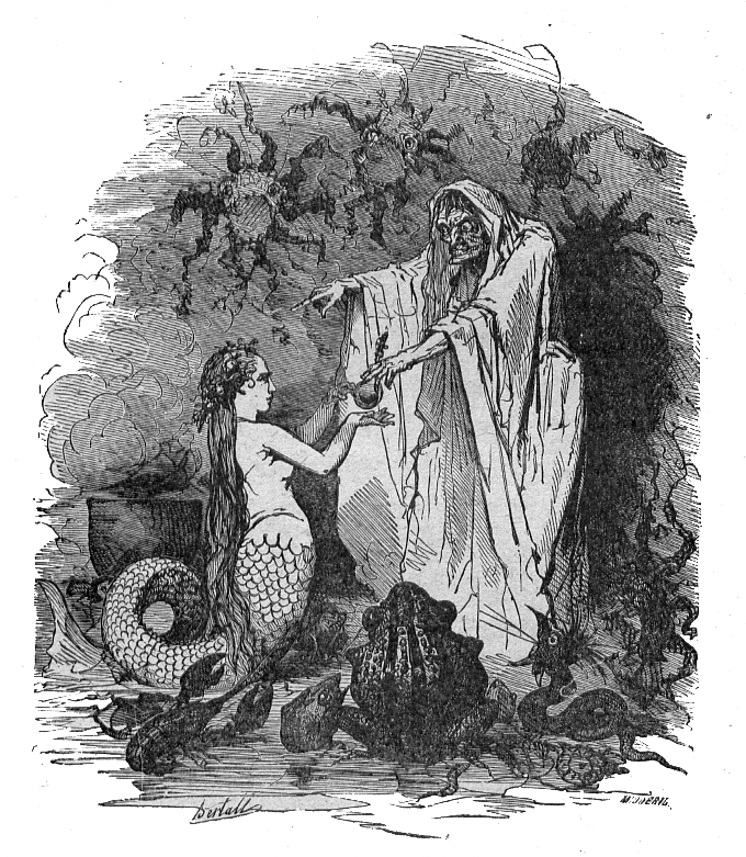 Bertall Ill La Petite Sirène2 - Hans Christian Andersen The Little Mermaid Sea Witch (680x781), Png Download