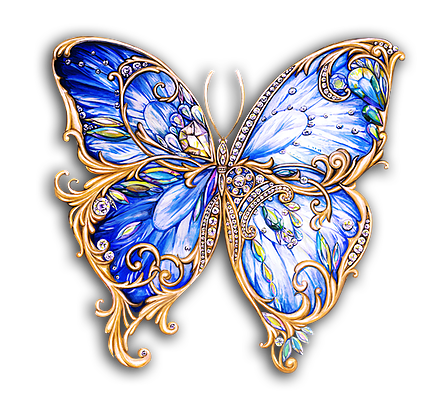 Blue Tropical Butterfly By Maria Rytova - Beautiful Pictures Of Butterfly (443x402), Png Download