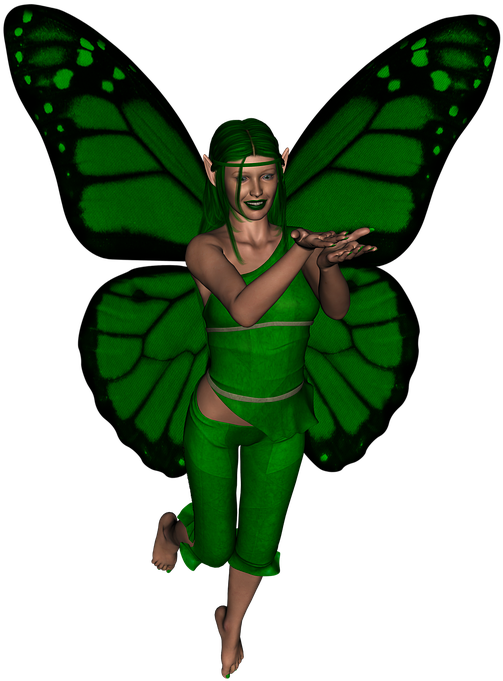Fairy, Fantasy, Green, Fairytale, Magic, Imagination - Fantasias De Borboleta (720x720), Png Download