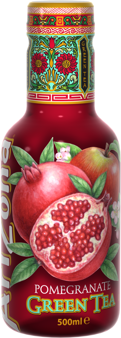 Arizona Green Tea Pomegranate 0,5l Pet - Arizona Pomegranate Green Tea (500ml) (900x1200), Png Download
