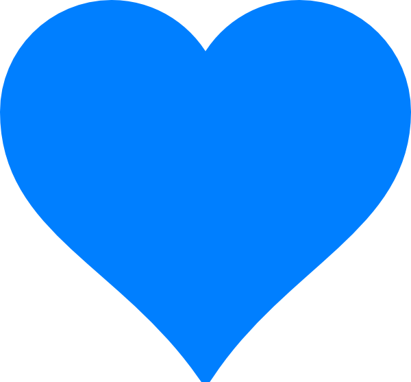 Blue Heart Kokoro Clip Art - Blue Heart Vector Png (600x557), Png Download