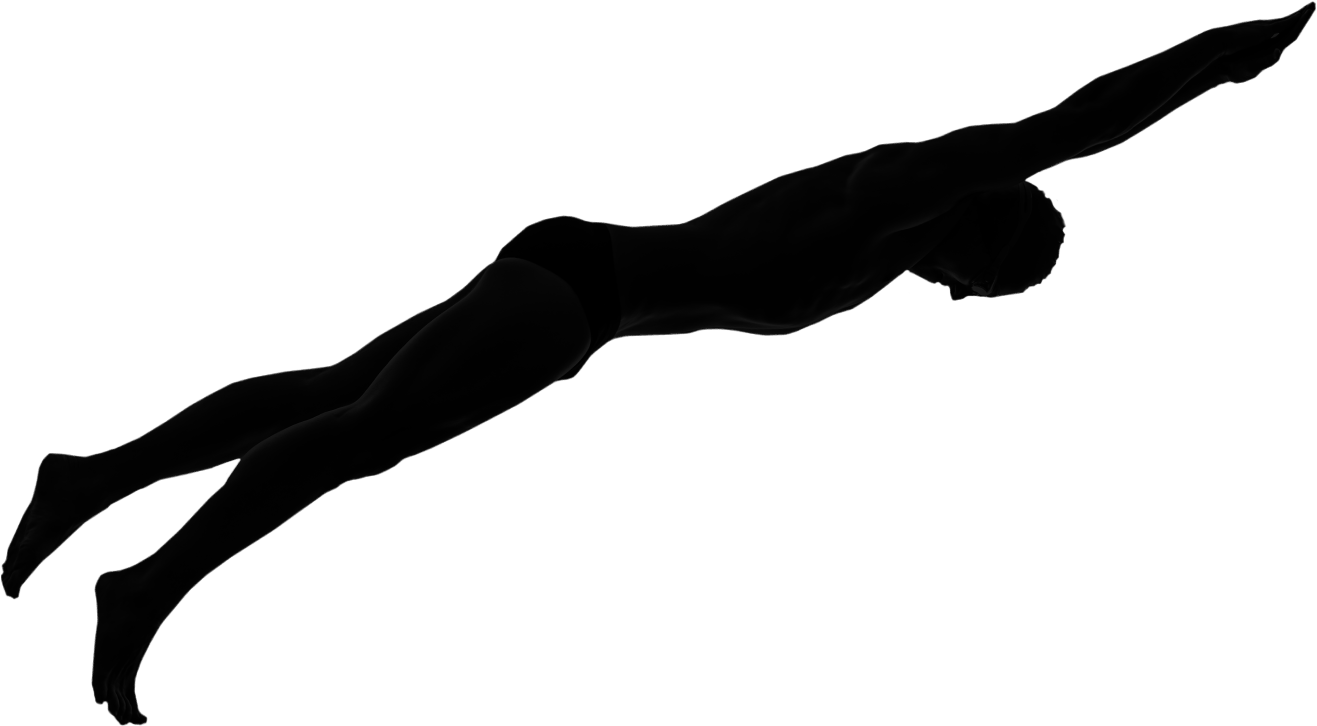 V3 Complex Swimming Silhouette Png - Girl (1343x752), Png Download