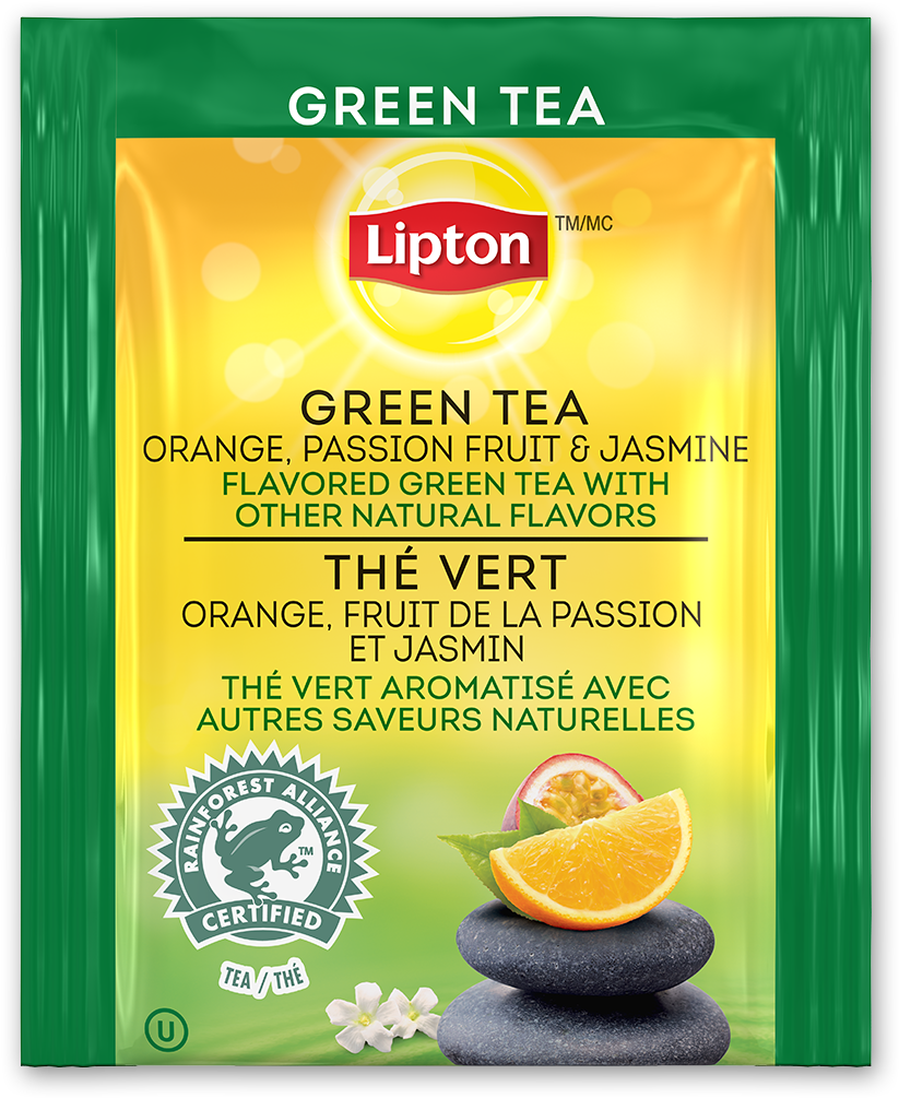 Lipton Green Tea With Orange, Passionfruit, And Jasmine - Rainforest Alliance (1024x1024), Png Download