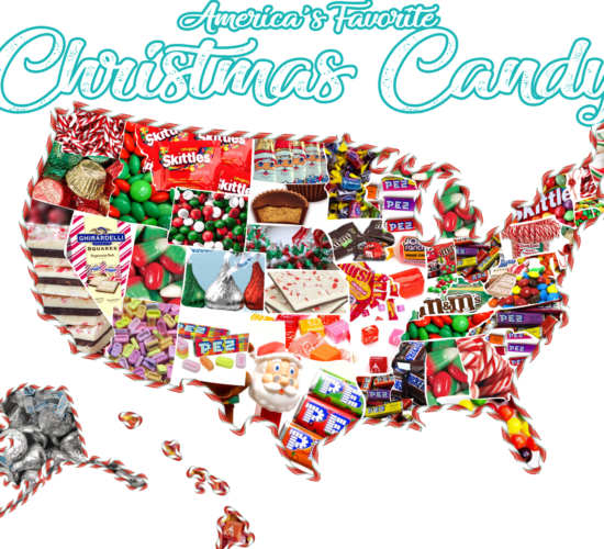 Which Christmas Candy Does Louisiana Love The Most - American States As Candy (550x500), Png Download
