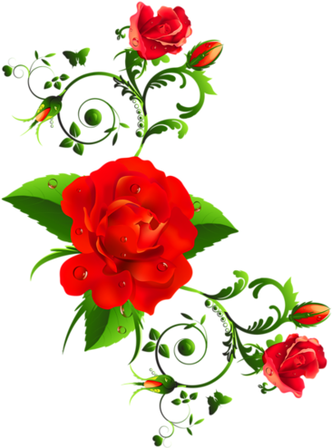 Ramo Flores Vermelhas Desenho Png - Flores Vermelha Em Png (383x500), Png Download