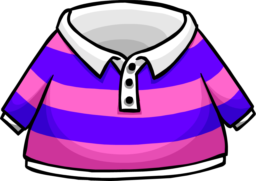 Pink Striped Rugby Shirt - Ropa De Club Penguin (1042x738), Png Download