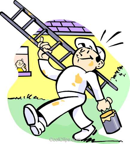 Pintor De Paredes Livre De Direitos Vetores Clip Art - House Painter Clipart (435x480), Png Download