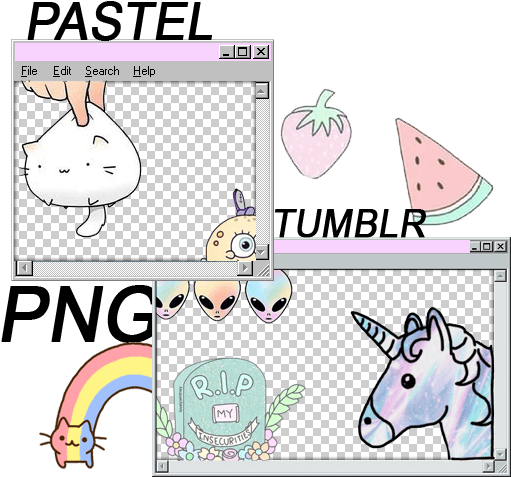 Ceiaxostickers Tumblr Pastel Kawaii Pink Aesthetic - Cartoon (540x500), Png Download