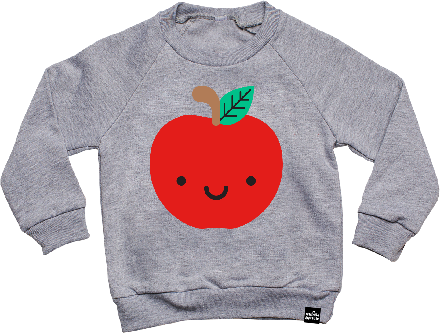 Whistle And Flute Kawaii Apple Sweatshirt - Sweatshirt (1500x1500), Png Download