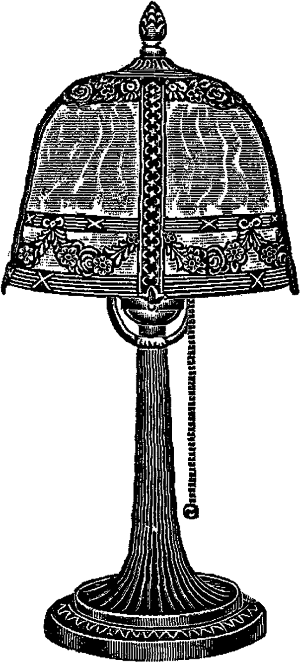 Digital Stamp Design - Vintage Lamp Clip Art (1089x1600), Png Download