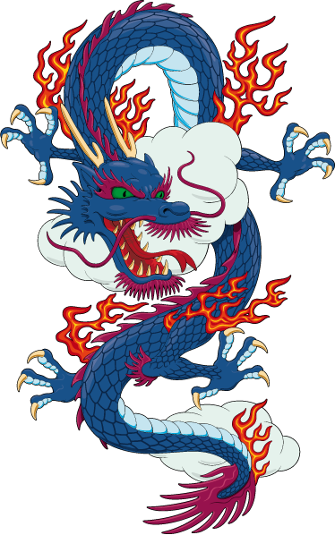Chinese Dragon Wall Sticker - Korean Dragon Png (374x598), Png Download