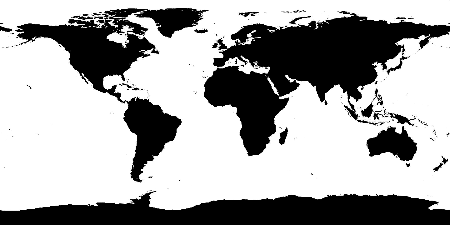 Simple - World Map Black Png (1440x720), Png Download