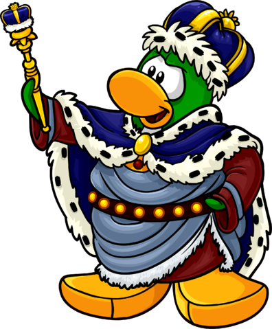 Blue Crown Penguin Style - Club Penguin (396x479), Png Download