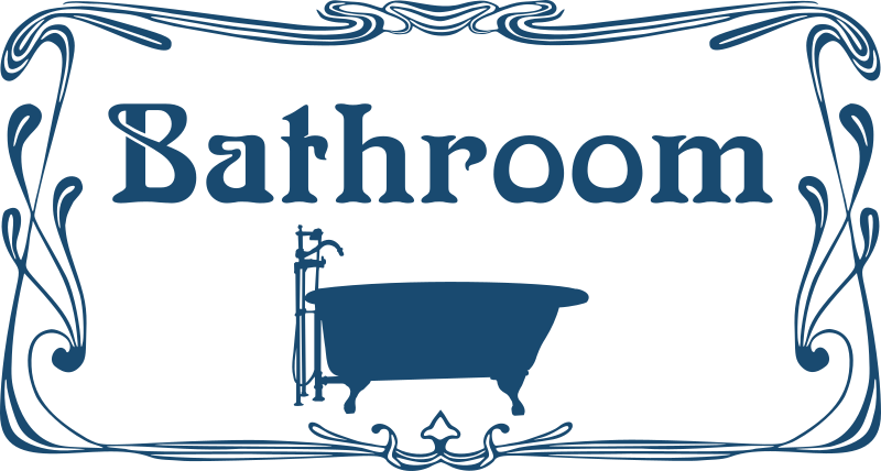 Open Door Clipart Bathroom Door - Clip Art Bathroom Sign (800x428), Png Download