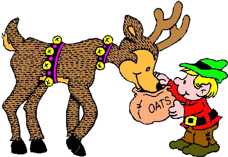 Free To Use Public Domain Reindeer Clip Art - Reindeer And Elf Necklace - Christmas Jewelry - Holiday (490x367), Png Download