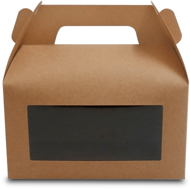 Custom Window Cut Kraft Gable Gift Box - Kraft Gable Box With Window (553x553), Png Download