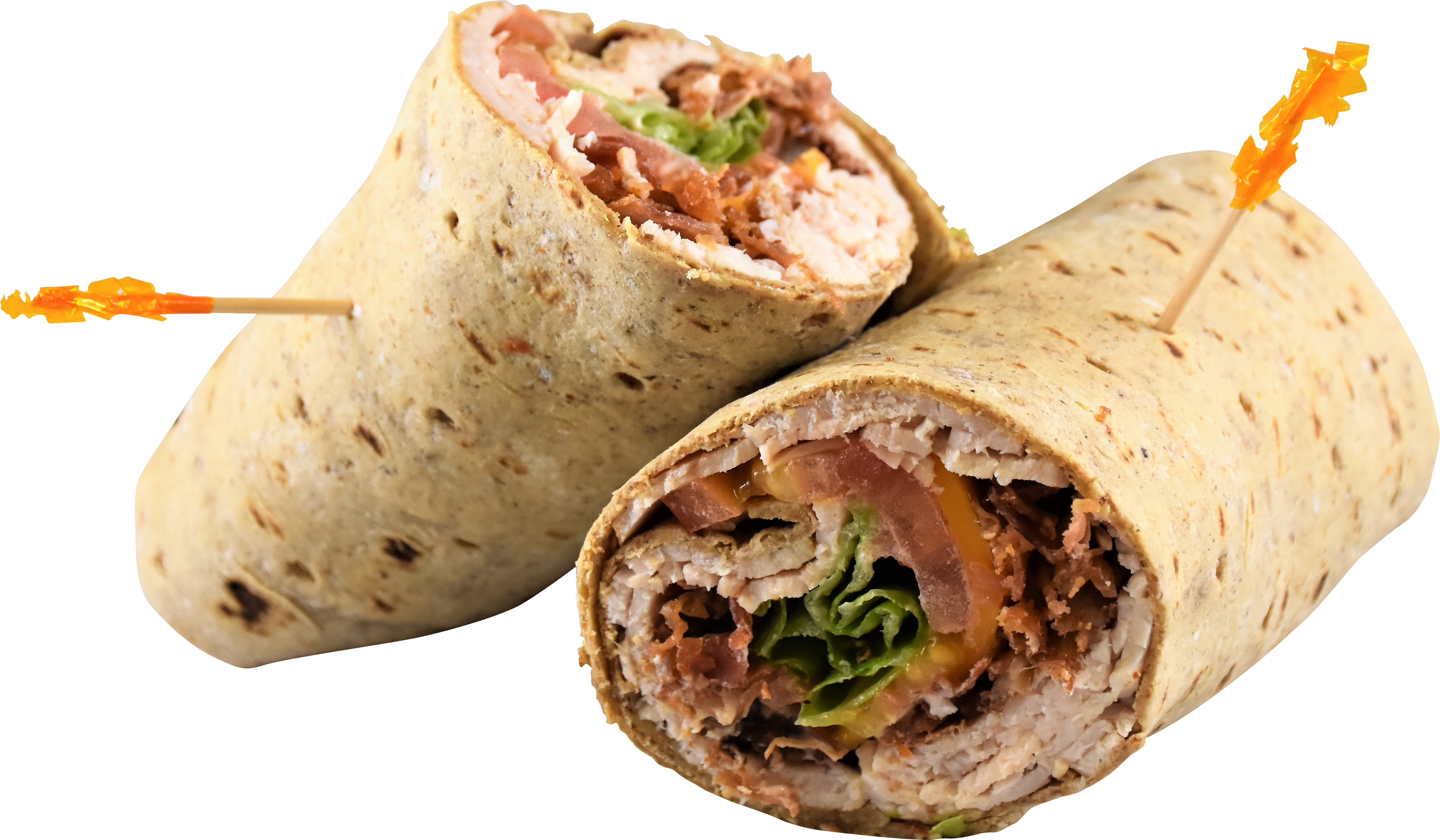 Turkey Bacon Wrap - Cheese Sandwich (5040x3066), Png Download