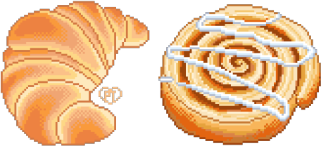 Pixel Cinnamon Roll - Hot Chocolate Pixel (500x240), Png Download