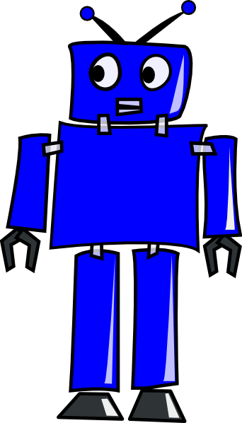 Blue Robot Clipart (342x598), Png Download