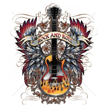 Rock And Roll Png - Rock And Roll Shirt Designs With Guitars (420x420), Png Download