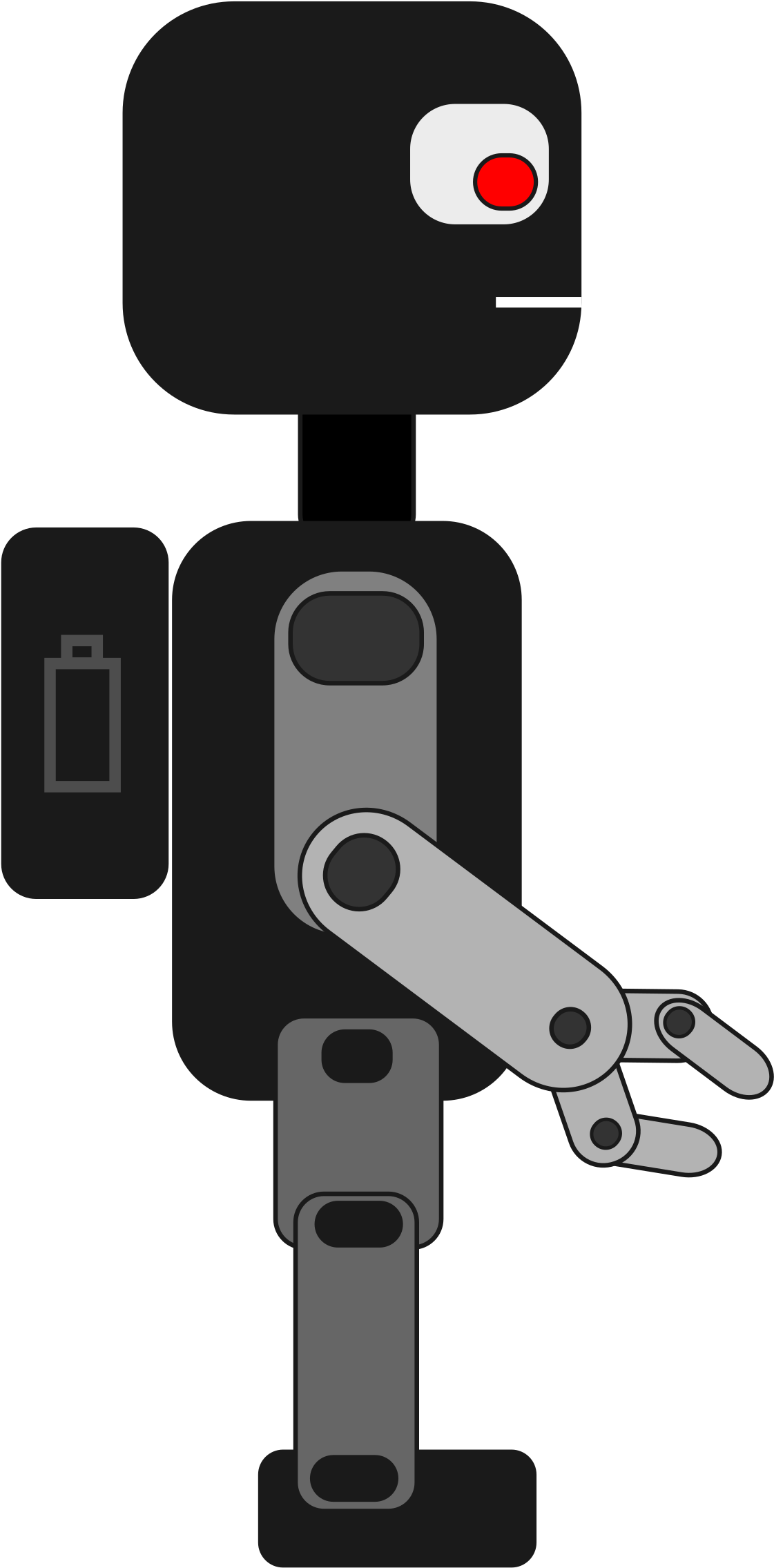 Grey Clipart Robot - Free Robot Clipart Black And White (566x800), Png Download