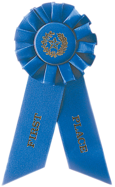 1st Place Blue Rosette Ribbon - Ribbon For Sports Medals (453x750), Png Download