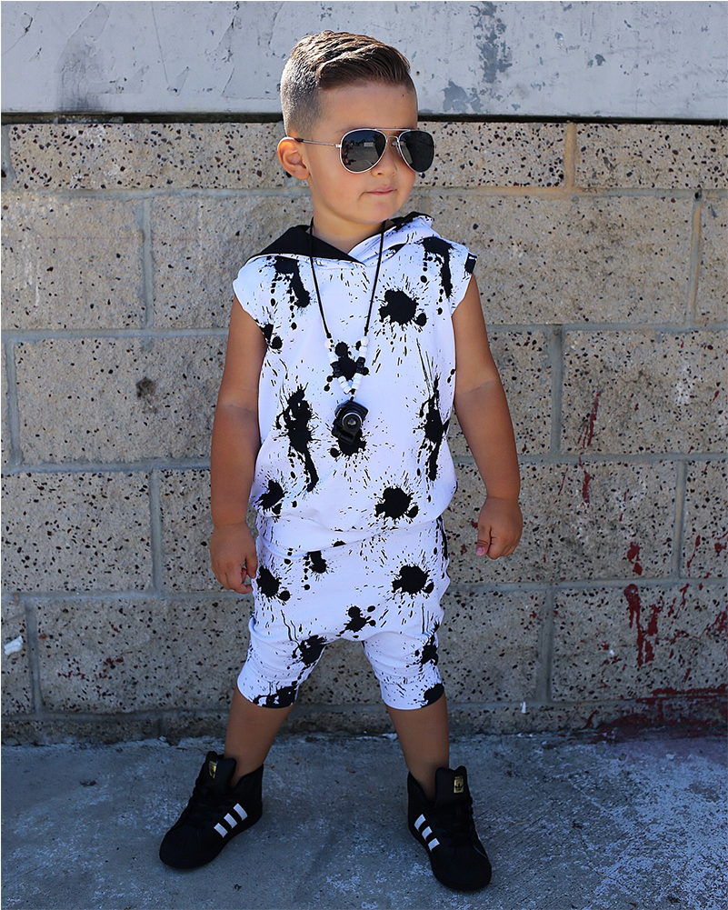 White & Black Splash Sleeveless Hoodie - Hoodie (1000x1000), Png Download